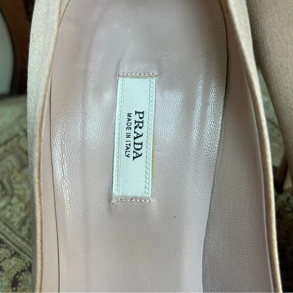 Prada Satin Blush Pink Snake Skin Toe Raso Heels Cocco Cammeo Cipria Size 7 COA - Picture 11 of 15